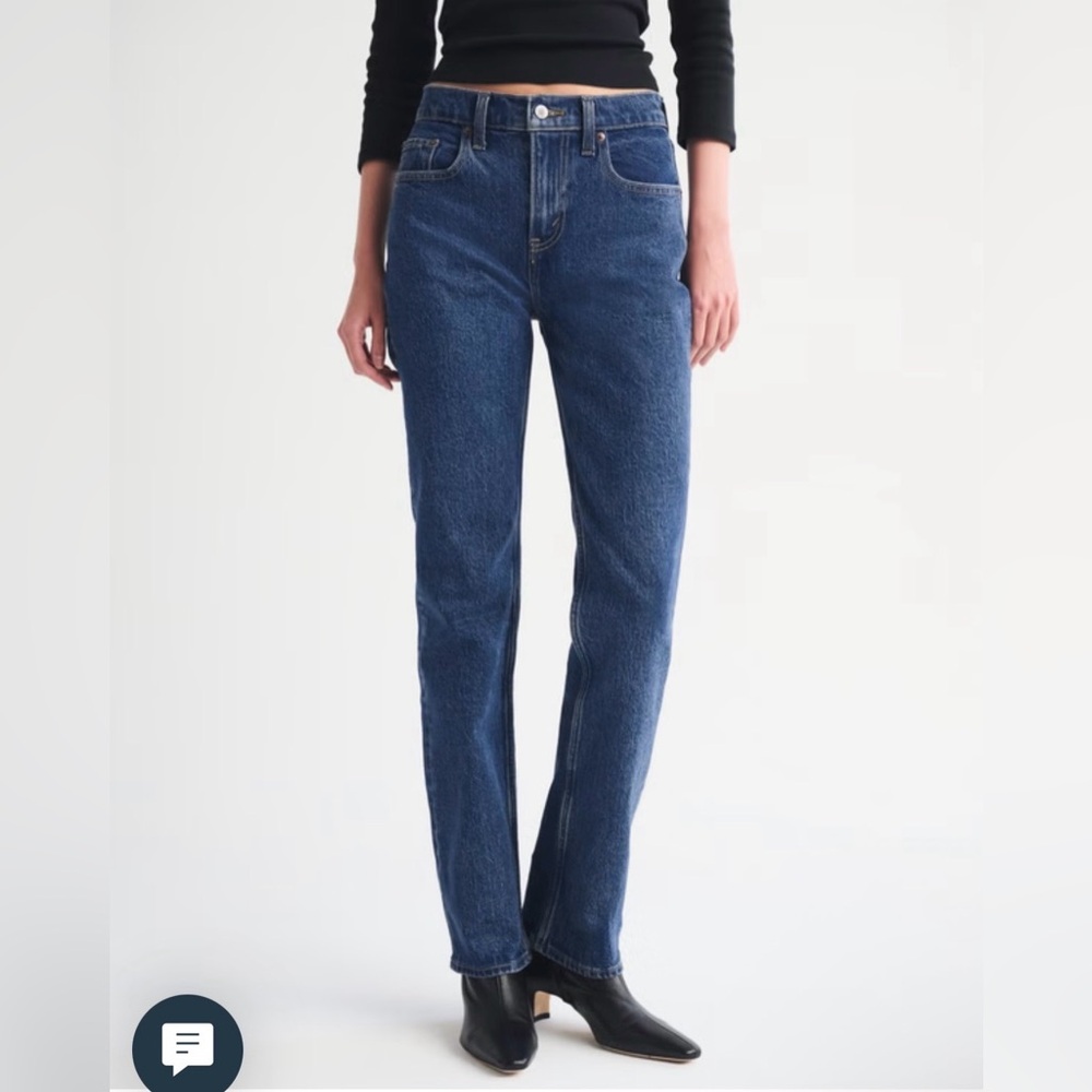 Dark Wash Abercrombie & Fitch 90s Straight Ultra High Rise Jeans